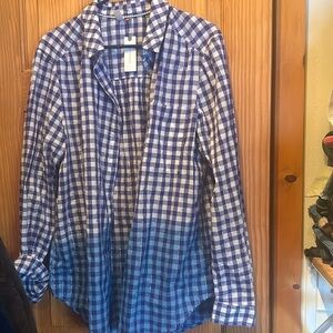 NWT Pilcro by Anthropologie long sleeved button up shirt ombré & pocket-XL